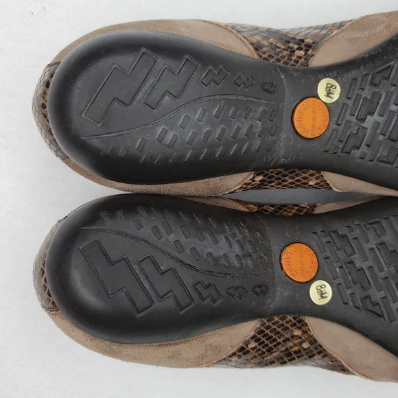 Sesto Meucci Tasseled Brown Leather & Suede Snake Embossed Slip On Flats Sz 8M. - Picture 7 of 10